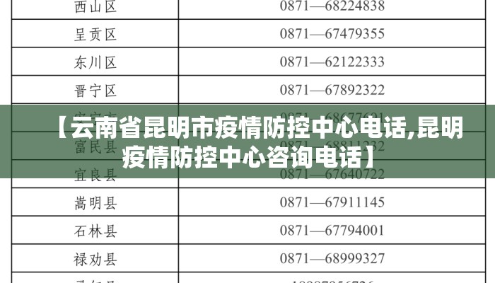 【云南省昆明市疫情防控中心电话,昆明疫情防控中心咨询电话】