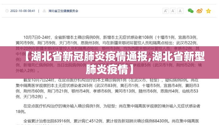 【湖北省新冠肺炎疫情通报,湖北省新型肺炎疫情】