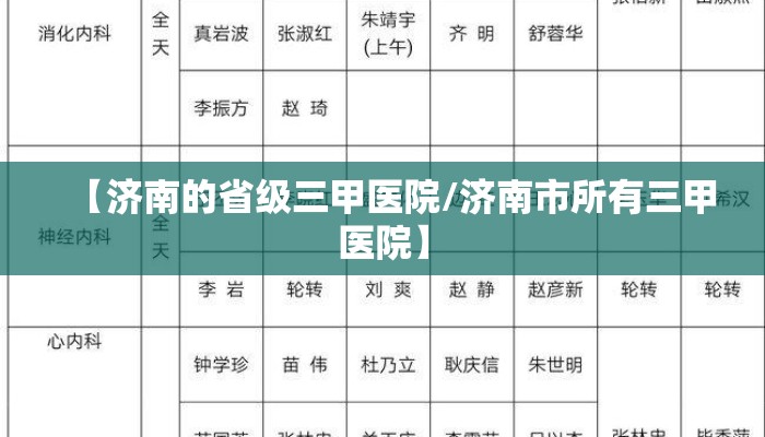 【济南的省级三甲医院/济南市所有三甲医院】
