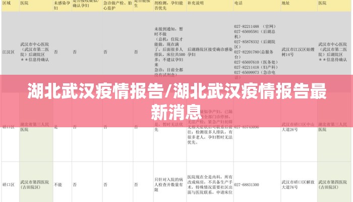 湖北武汉疫情报告/湖北武汉疫情报告最新消息