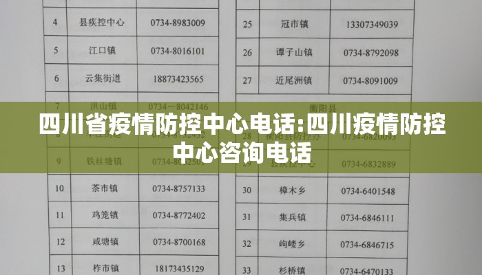 四川省疫情防控中心电话:四川疫情防控中心咨询电话