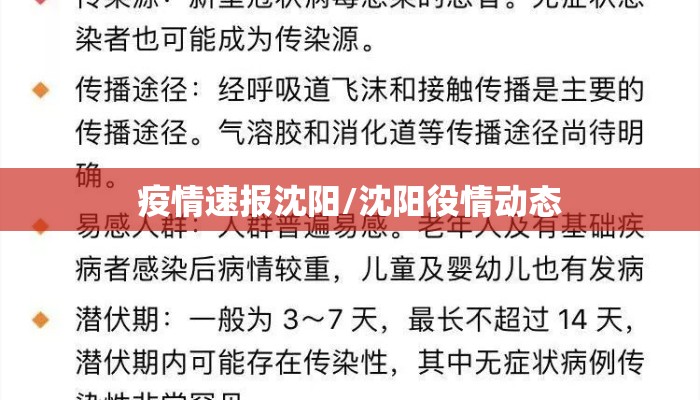 疫情速报沈阳/沈阳役情动态