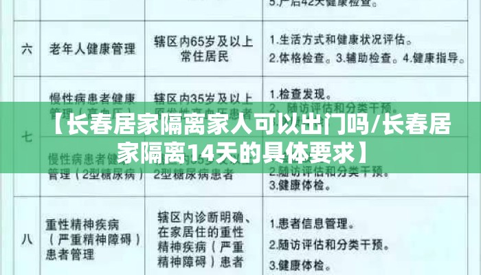 【长春居家隔离家人可以出门吗/长春居家隔离14天的具体要求】