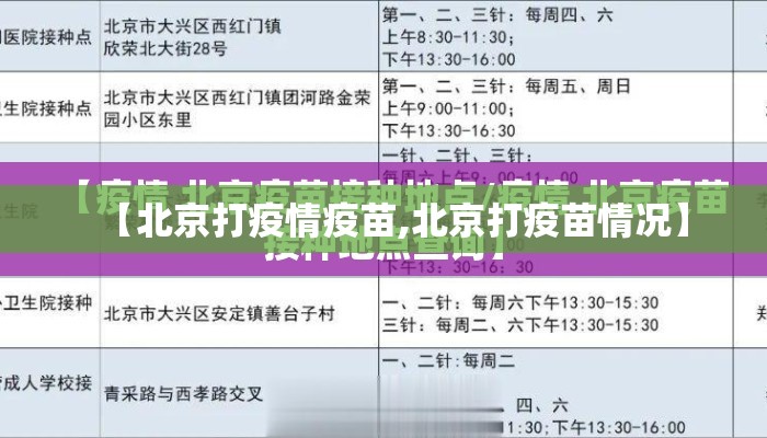 【北京打疫情疫苗,北京打疫苗情况】