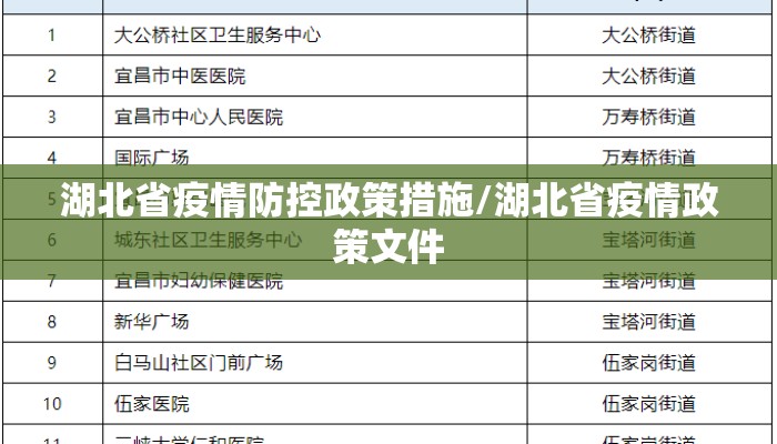 湖北省疫情防控政策措施/湖北省疫情政策文件
