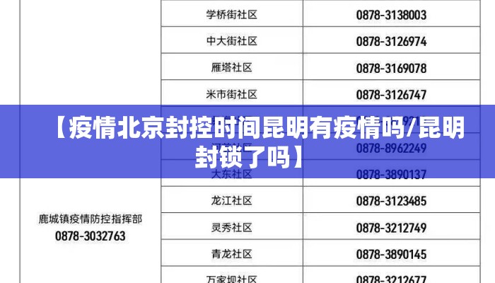 【疫情北京封控时间昆明有疫情吗/昆明封锁了吗】