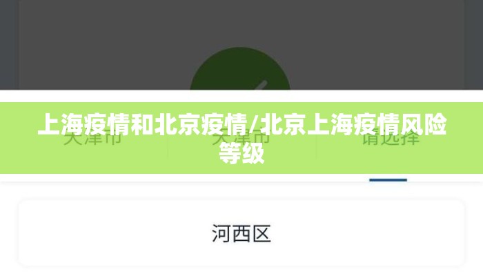 上海疫情和北京疫情/北京上海疫情风险等级