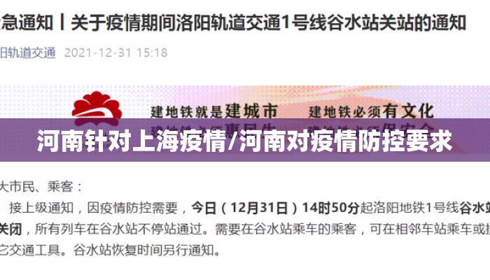 河南针对上海疫情/河南对疫情防控要求