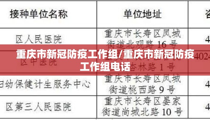 重庆市新冠防疫工作组/重庆市新冠防疫工作组电话