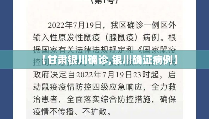 【甘肃银川确诊,银川确证病例】