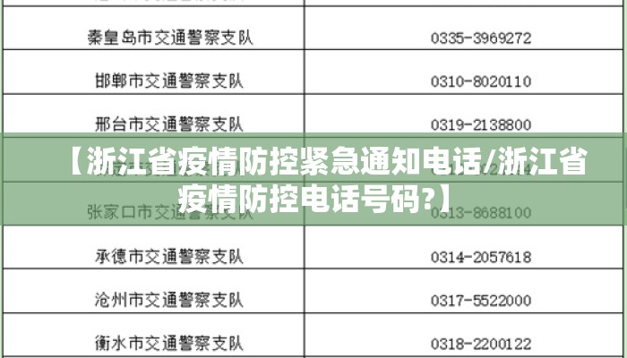【浙江省疫情防控紧急通知电话/浙江省疫情防控电话号码?】