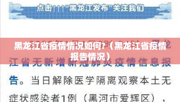 黑龙江省疫情情况如何?（黑龙江省疫情报告情况）