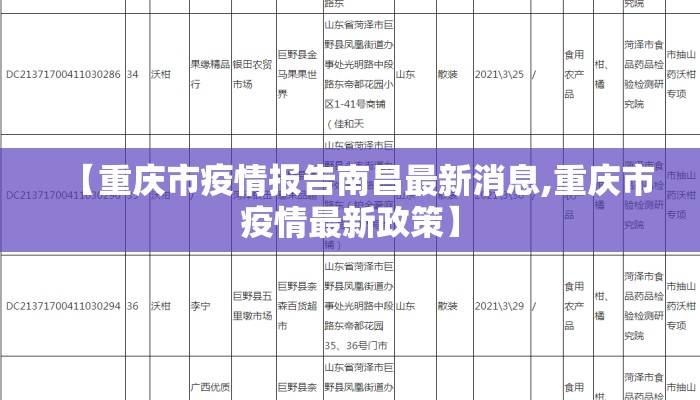【重庆市疫情报告南昌最新消息,重庆市疫情最新政策】