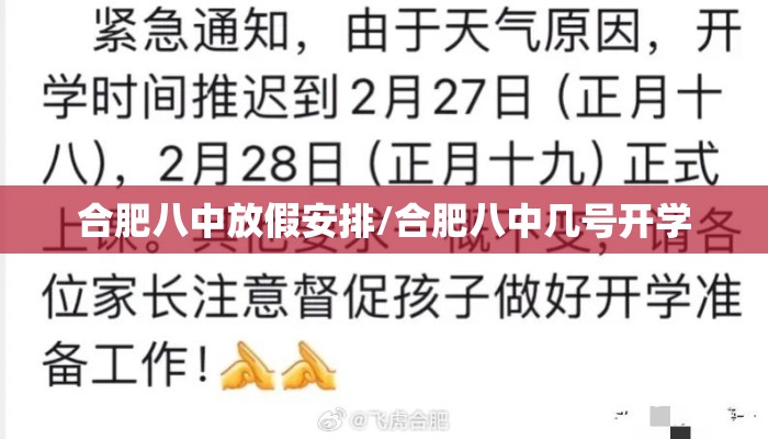 合肥八中放假安排/合肥八中几号开学