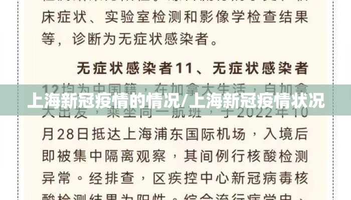 上海新冠疫情的情况/上海新冠疫情状况