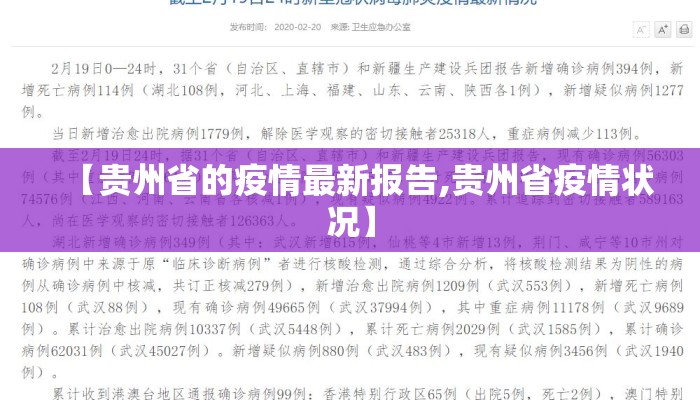【贵州省的疫情最新报告,贵州省疫情状况】
