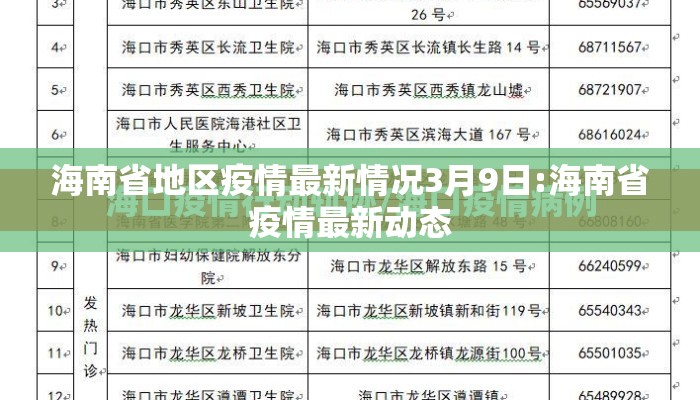 海南省地区疫情最新情况3月9日:海南省疫情最新动态