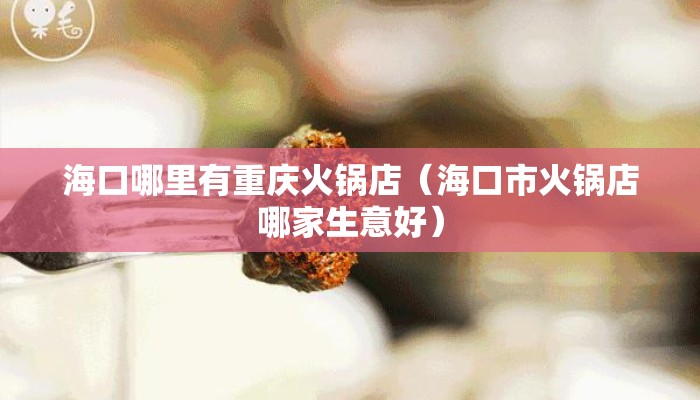 海口哪里有重庆火锅店（海口市火锅店哪家生意好）