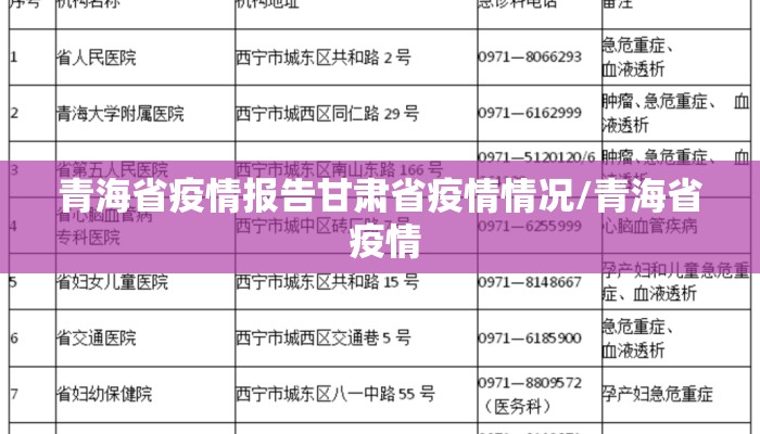 青海省疫情报告甘肃省疫情情况/青海省 疫情 青海省疫情报告甘肃省疫情情况/青海省 疫情