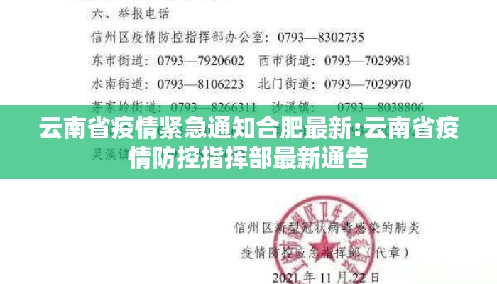 云南省疫情紧急通知合肥最新:云南省疫情防控指挥部最新通告