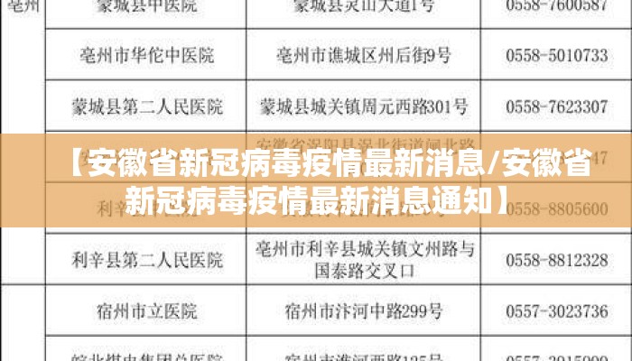 【安徽省新冠病毒疫情最新消息/安徽省新冠病毒疫情最新消息通知】 【安徽省新冠病毒疫情最新消息/安徽省新冠病毒疫情最新消息通知】
