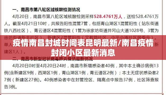 疫情南昌封城时间表昆明最新/南昌疫情封闭小区最新消息
