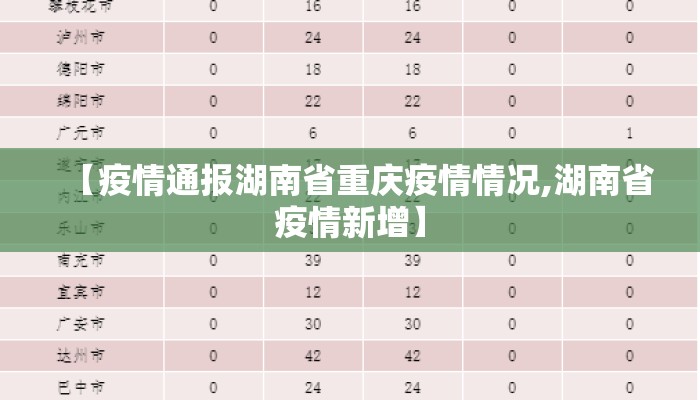 【疫情通报湖南省重庆疫情情况,湖南省疫情新增】