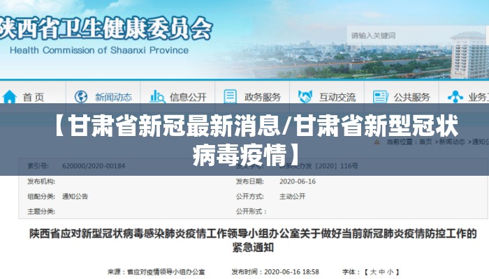 【甘肃省新冠最新消息/甘肃省新型冠状病毒疫情】