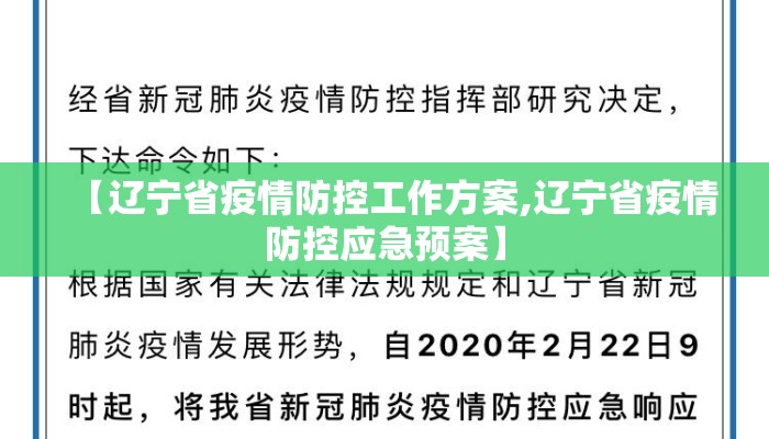 【辽宁省疫情防控工作方案,辽宁省疫情防控应急预案】