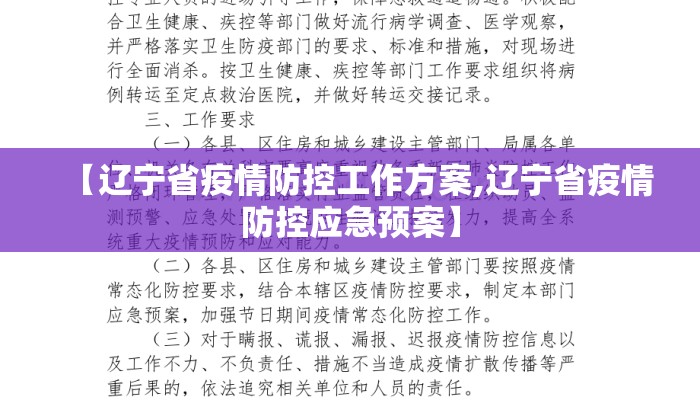 【辽宁省疫情防控工作方案,辽宁省疫情防控应急预案】