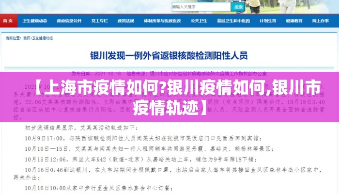 【上海市疫情如何?银川疫情如何,银川市疫情轨迹】