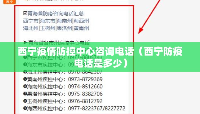 西宁疫情防控中心咨询电话（西宁防疫电话是多少）