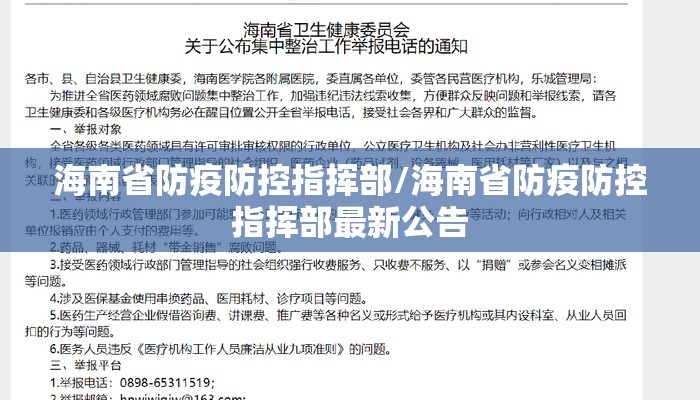海南省防疫防控指挥部/海南省防疫防控指挥部最新公告 海南省防疫防控指挥部/海南省防疫防控指挥部最新公告