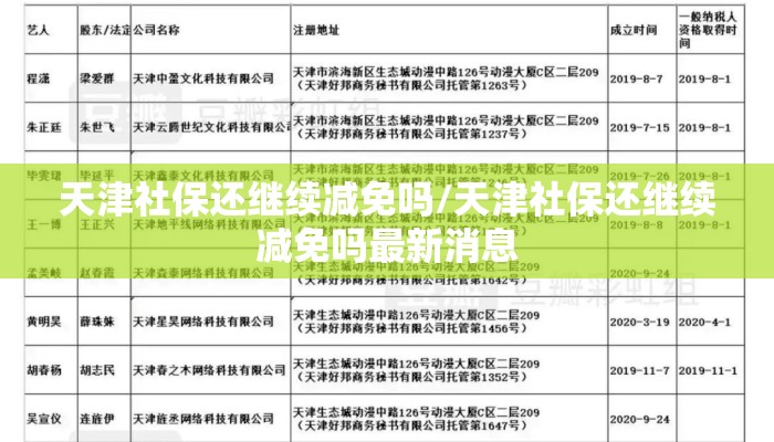 天津社保还继续减免吗/天津社保还继续减免吗最新消息