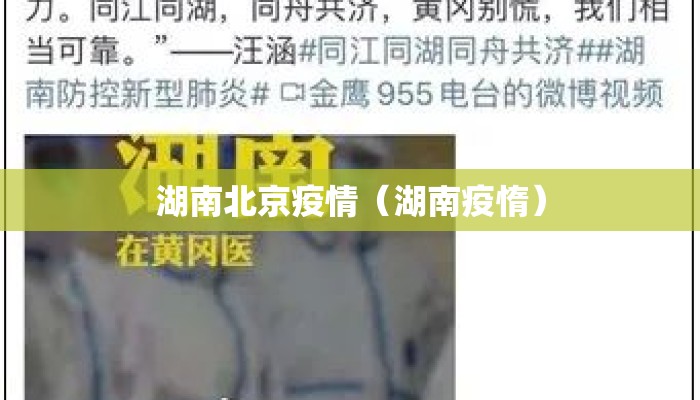 湖南北京疫情（湖南疫惰）