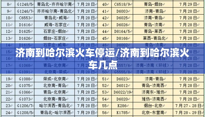 济南到哈尔滨火车停运/济南到哈尔滨火车几点 济南到哈尔滨火车停运/济南到哈尔滨火车几点