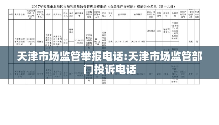 天津市场监管举报电话:天津市场监管部门投诉电话 天津市场监管举报电话:天津市场监管部门投诉电话