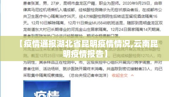 【疫情通报湖北省昆明疫情情况,云南昆明疫情报告】 【疫情通报湖北省昆明疫情情况,云南昆明疫情报告】