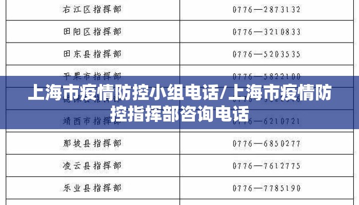 上海市疫情防控小组电话/上海市疫情防控指挥部咨询电话 上海市疫情防控小组电话/上海市疫情防控指挥部咨询电话