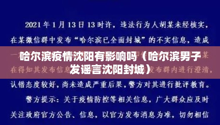 哈尔滨疫情沈阳有影响吗（哈尔滨男子发谣言沈阳封城）