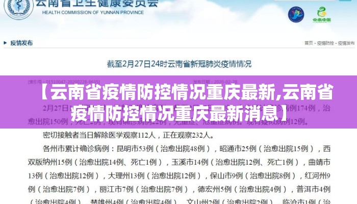 【云南省疫情防控情况重庆最新,云南省疫情防控情况重庆最新消息】