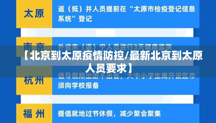 【北京到太原疫情防控/最新北京到太原人员要求】 【北京到太原疫情防控/最新北京到太原人员要求】