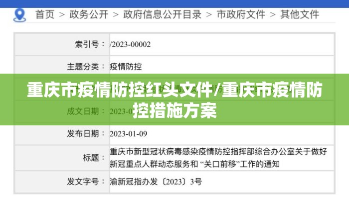 重庆市疫情防控红头文件/重庆市疫情防控措施方案 重庆市疫情防控红头文件/重庆市疫情防控措施方案