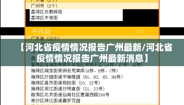 【河北省疫情情况报告广州最新/河北省疫情情况报告广州最新消息】