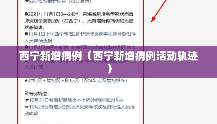 西宁新增病例（西宁新增病例活动轨迹）