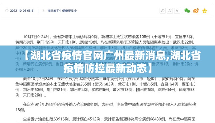 【湖北省疫情官网广州最新消息,湖北省疫情防控最新动态】 【湖北省疫情官网广州最新消息,湖北省疫情防控最新动态】