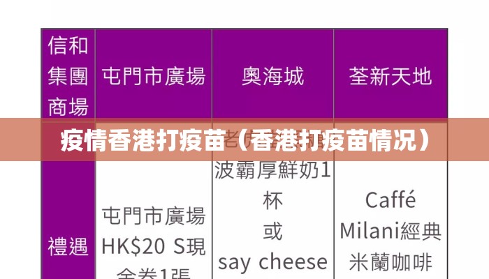 疫情香港打疫苗（香港打疫苗情况）