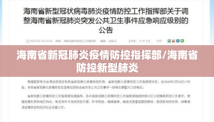 海南省新冠肺炎疫情防控指挥部/海南省防控新型肺炎