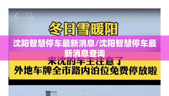 沈阳智慧停车最新消息/沈阳智慧停车最新消息查询 沈阳智慧停车最新消息/沈阳智慧停车最新消息查询