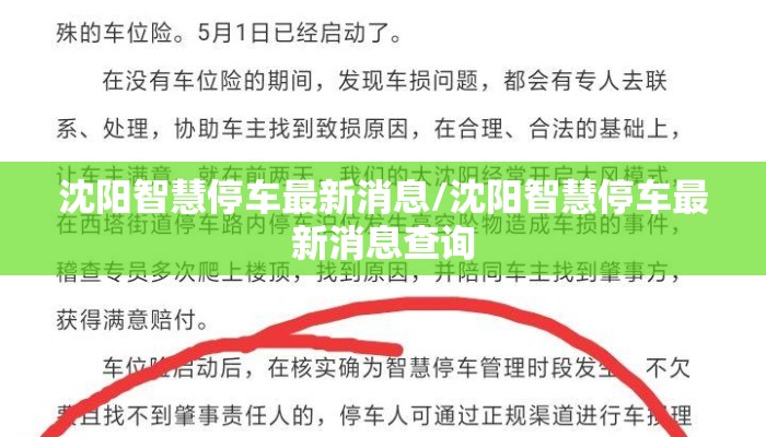 沈阳智慧停车最新消息/沈阳智慧停车最新消息查询 沈阳智慧停车最新消息/沈阳智慧停车最新消息查询